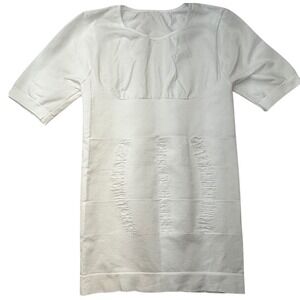 Odoland Men's Body‎ Shaper XL Compression Slimming Shirt Tummy Control White XL